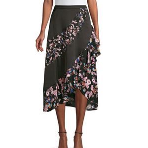 Sandro Kylie Midi skirt floral assymetrical size 4